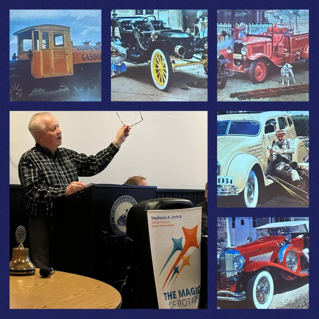 Thank you to Ron Houghton, our speaker this week, who shared his passion for classic and antique cars with our club.